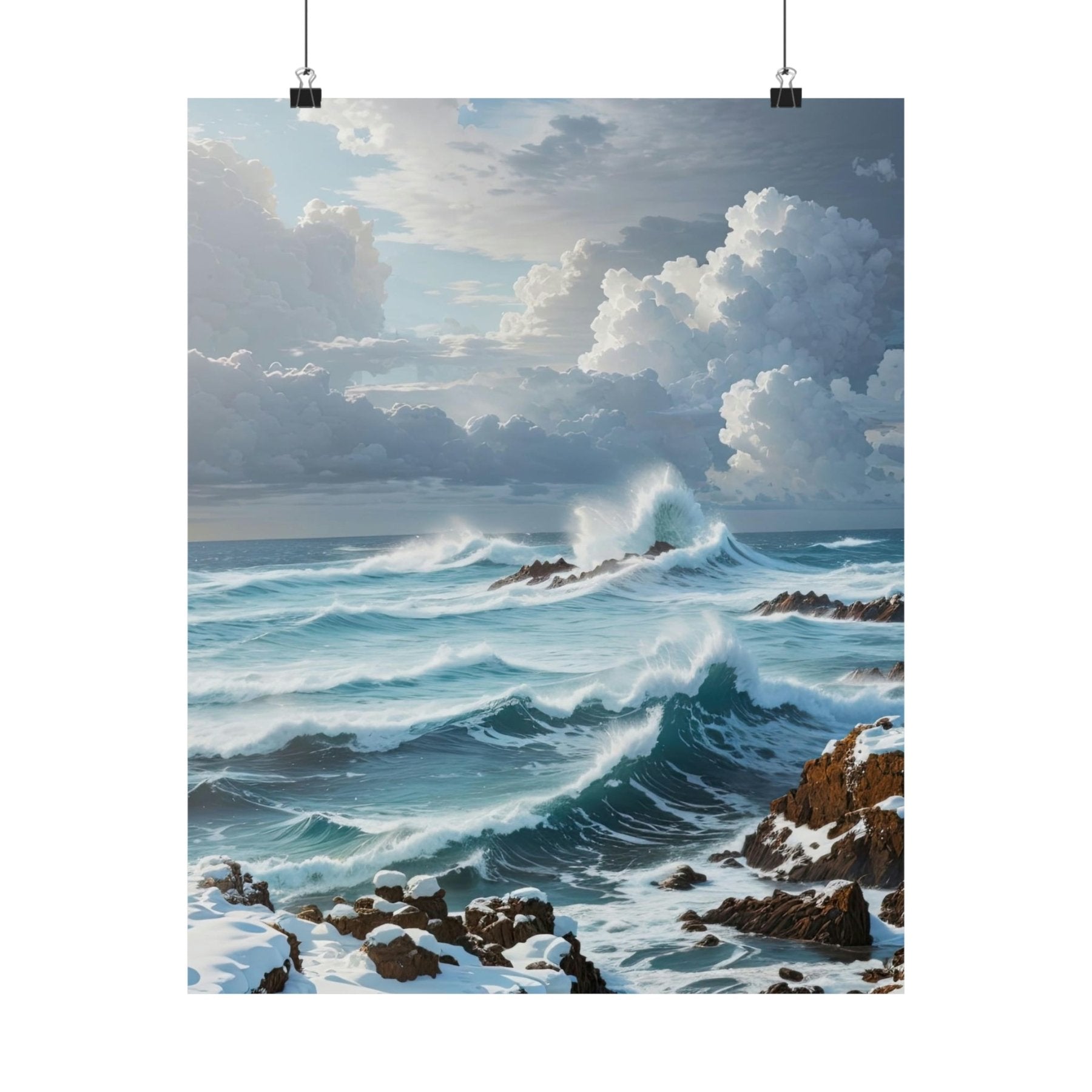 Winter Beach Landscape Poster Print | Janlyn's Crafts