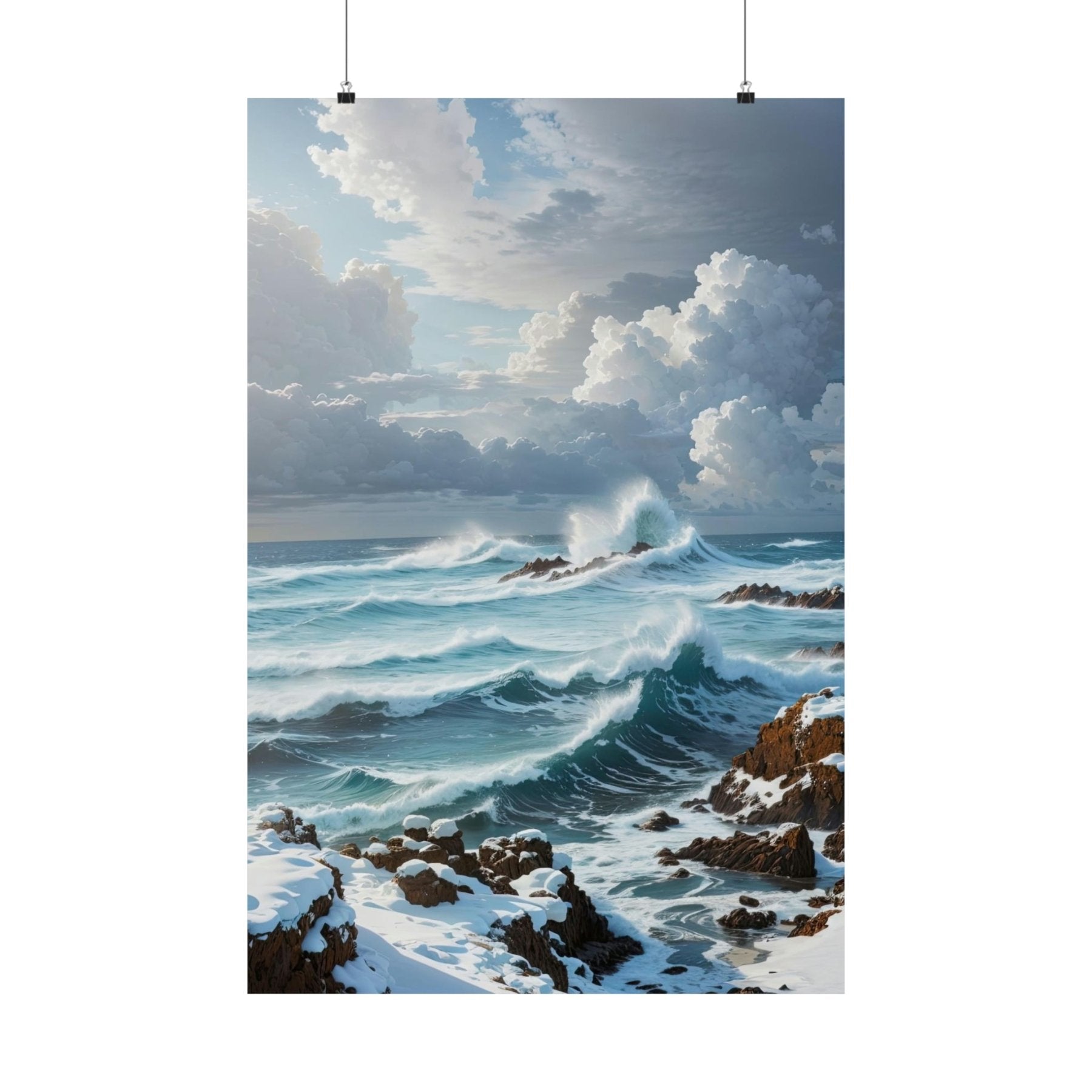 Winter Beach Landscape Poster Print | Janlyn's Crafts