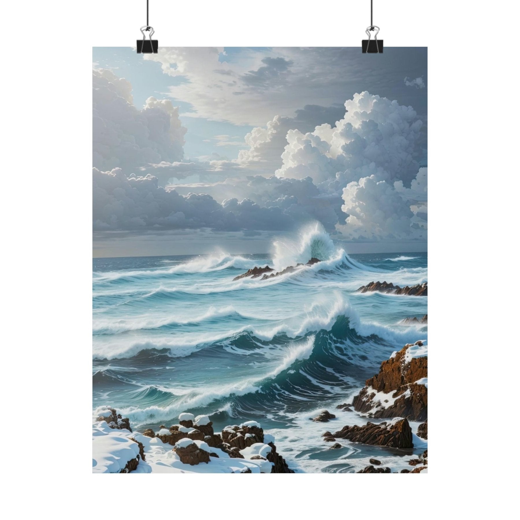 Winter Beach Landscape Poster Print | Janlyn's Crafts