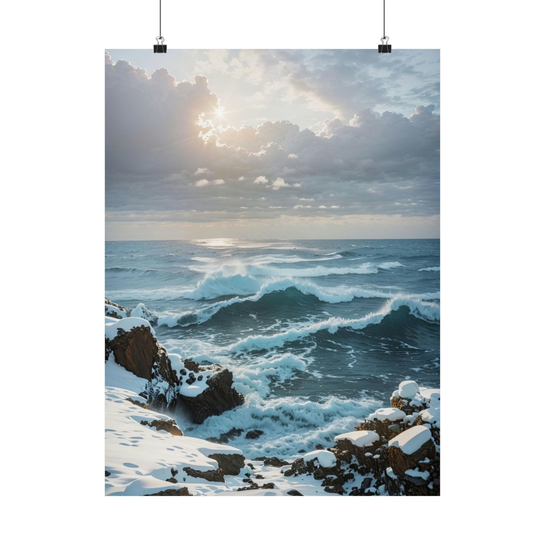 Winter Beach Landscape Poster Print | Janlyn's Crafts