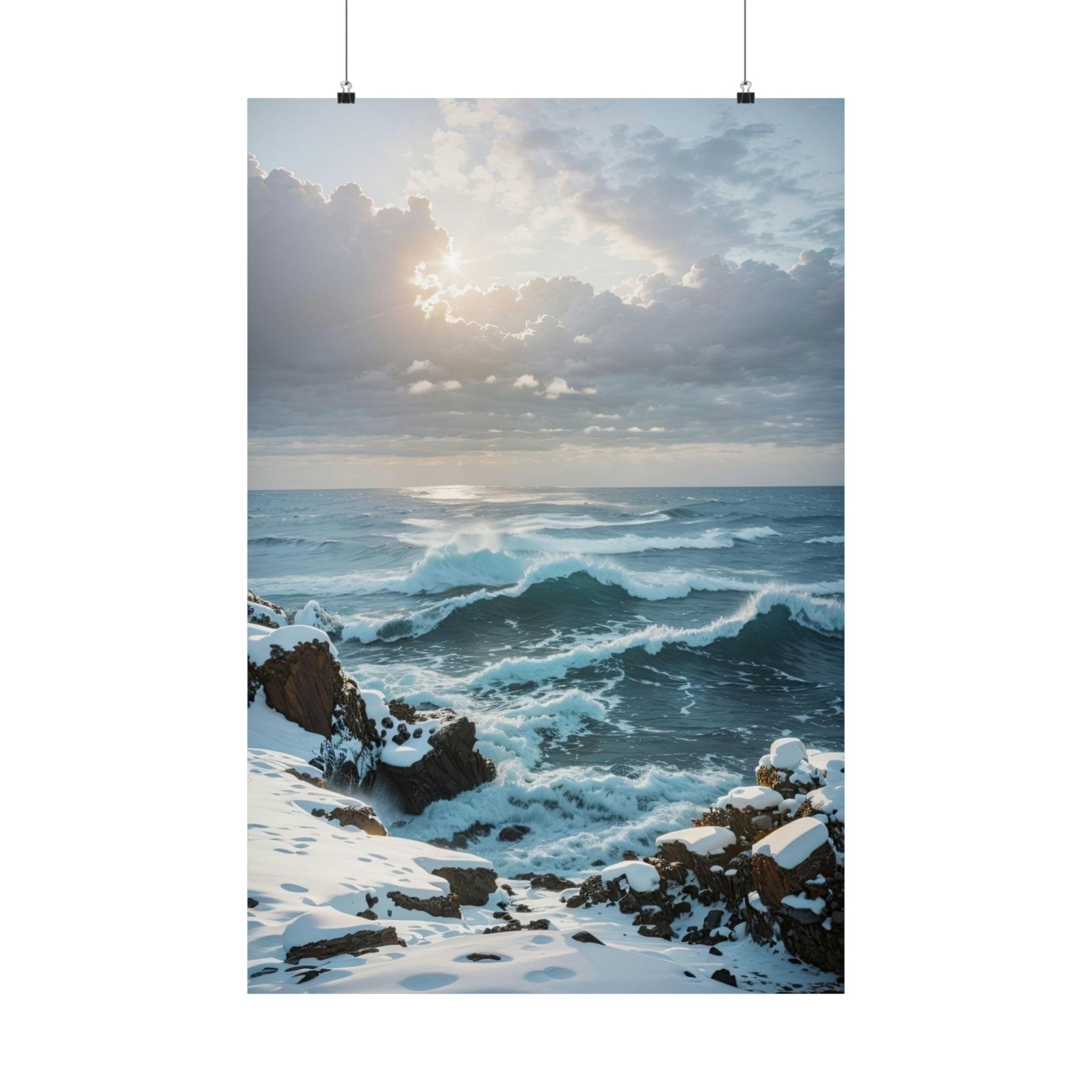 Winter Beach Landscape Poster Print | Janlyn's Crafts