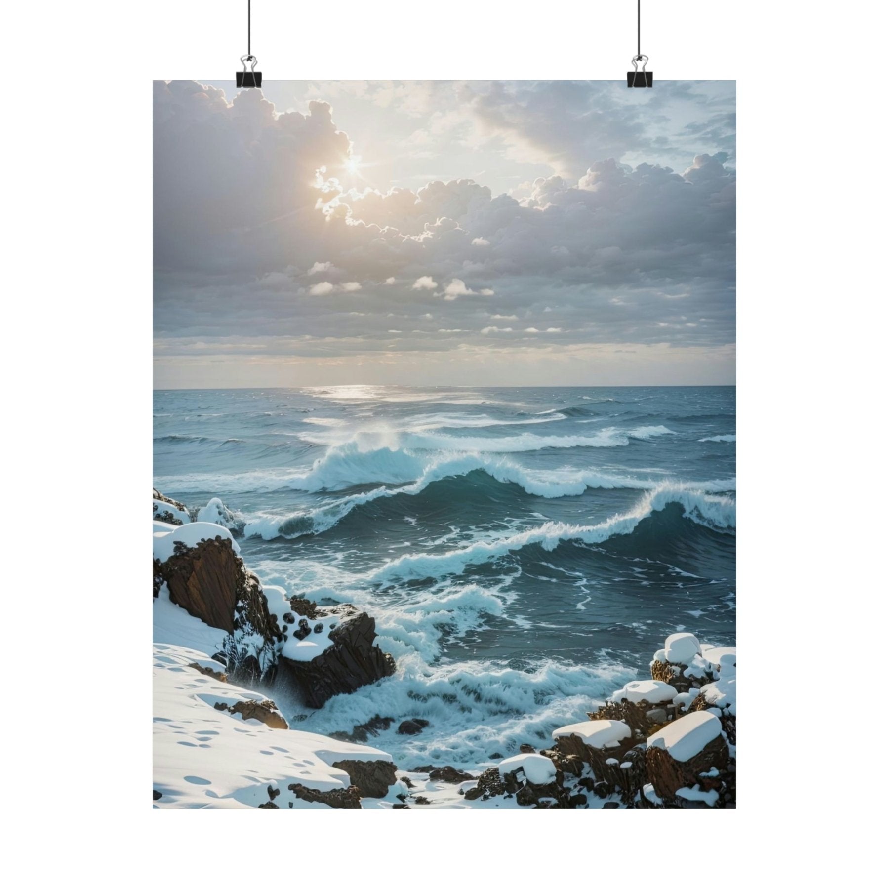 Winter Beach Landscape Poster Print | Janlyn's Crafts