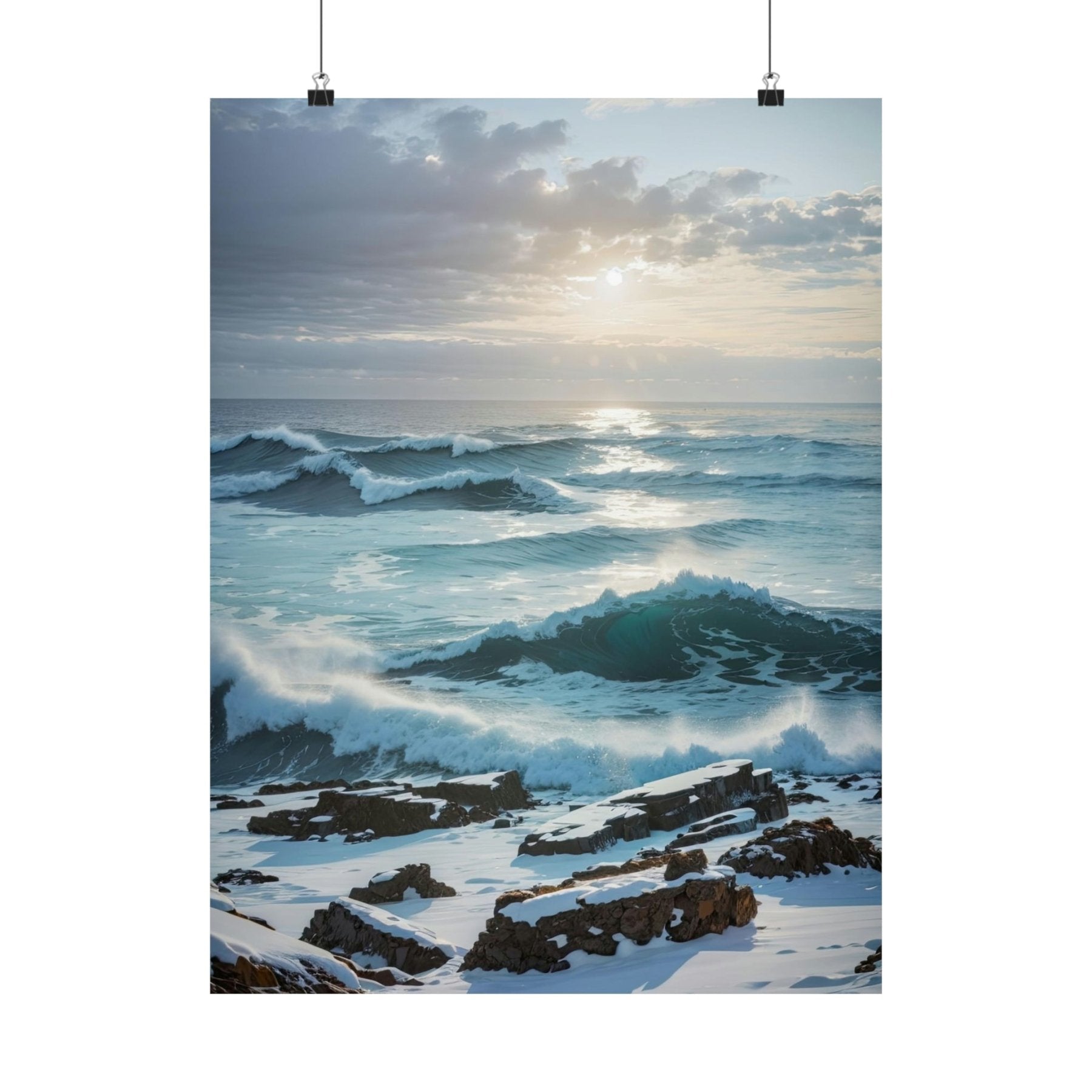 Winter Beach Landscape Poster Print | Janlyn's Crafts