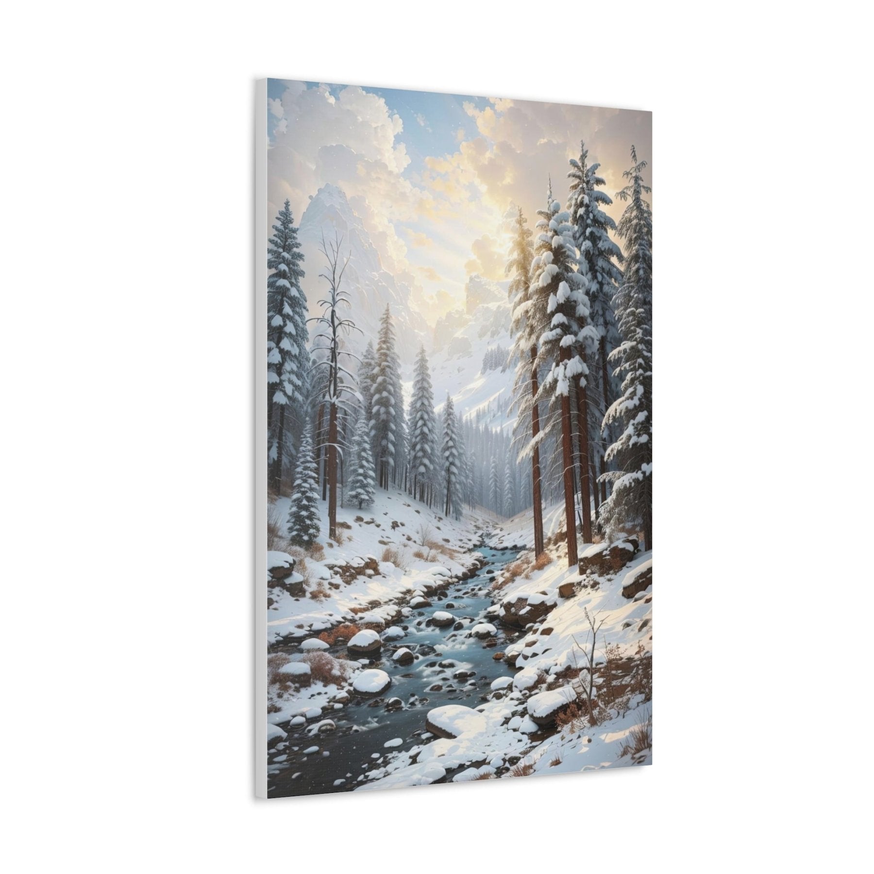 Winter Forest Landscape Canvas Print Side View | Janlyn's Crafts