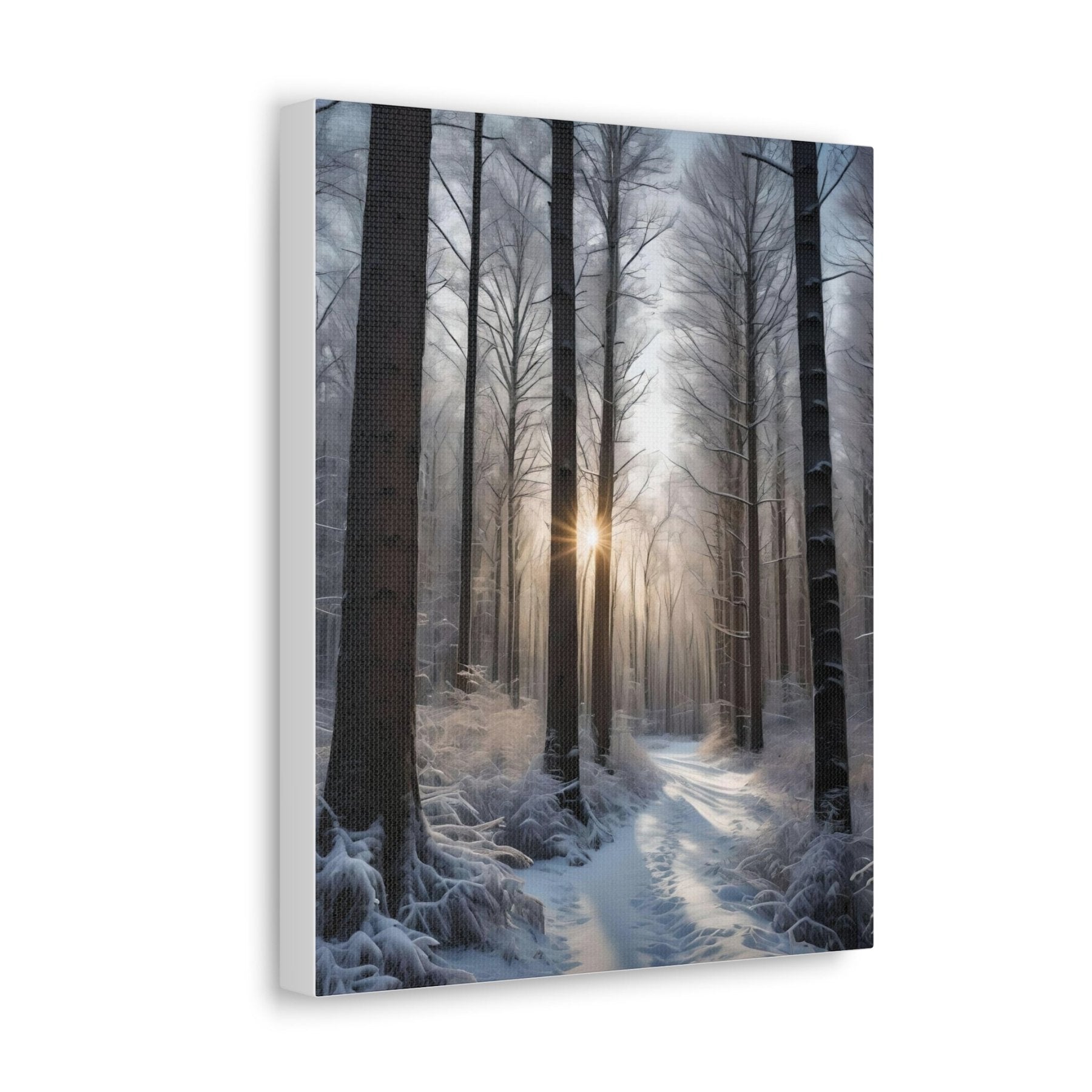 Winter Forest Landscape Canvas Print, Winter Wall Art, Winter Canvas, Winter Landscape Scene, Wall Art, Canvas Art, Winter Home Decor, Winter Forest Stream (7) - Janlyn's Crafts