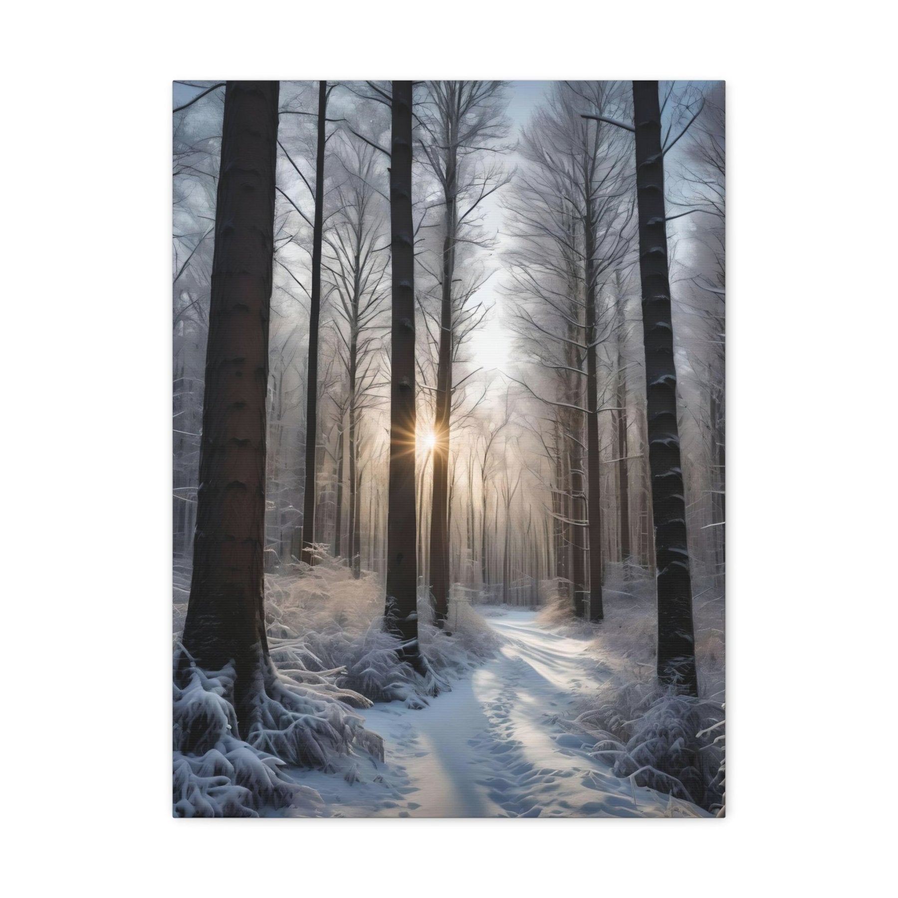 Winter Forest Landscape Canvas Print, Winter Wall Art, Winter Canvas, Winter Landscape Scene, Wall Art, Canvas Art, Winter Home Decor, Winter Forest Stream (7) - Janlyn's Crafts