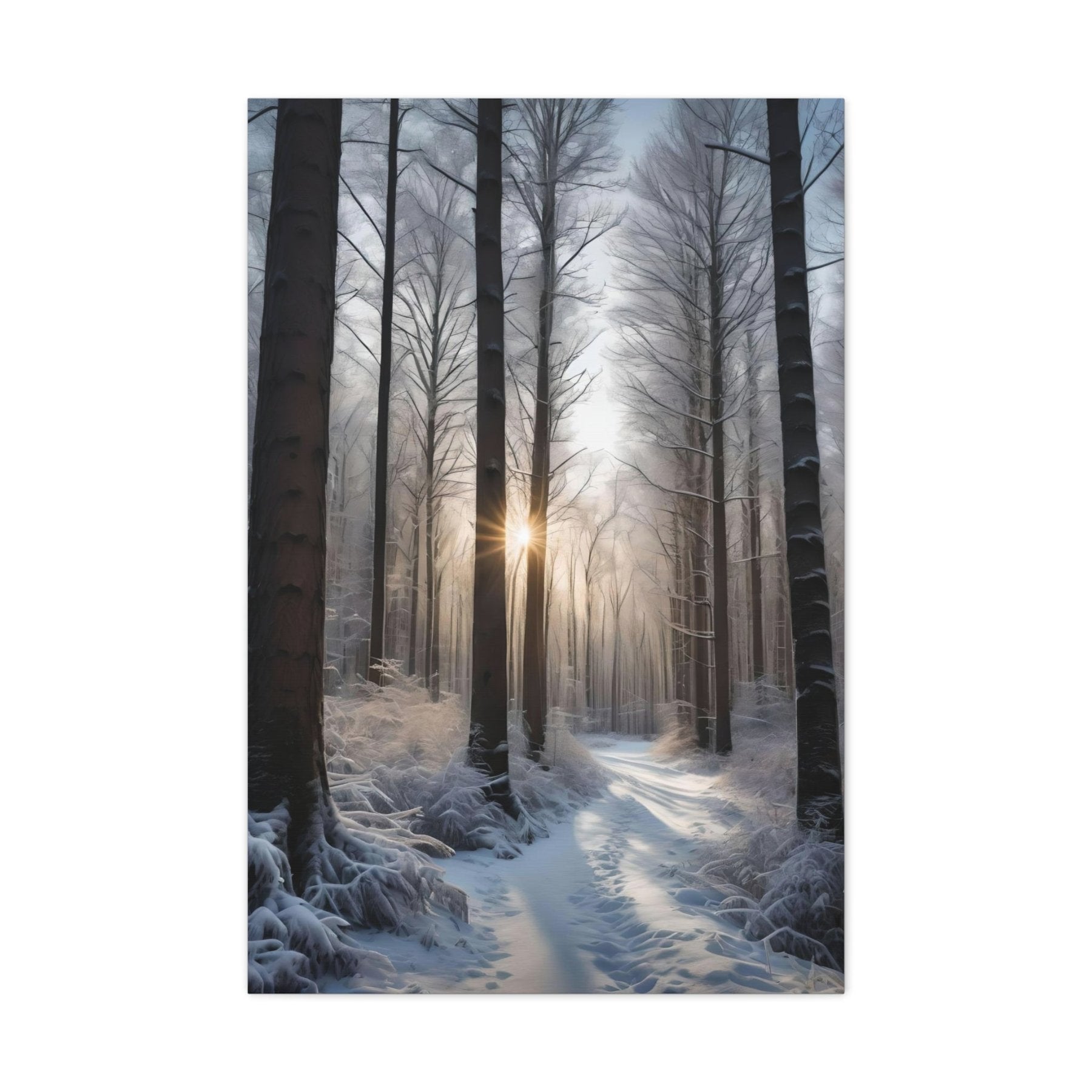 Winter Forest Landscape Canvas Print, Winter Wall Art, Winter Canvas, Winter Landscape Scene, Wall Art, Canvas Art, Winter Home Decor, Winter Forest Stream (7) - Janlyn's Crafts