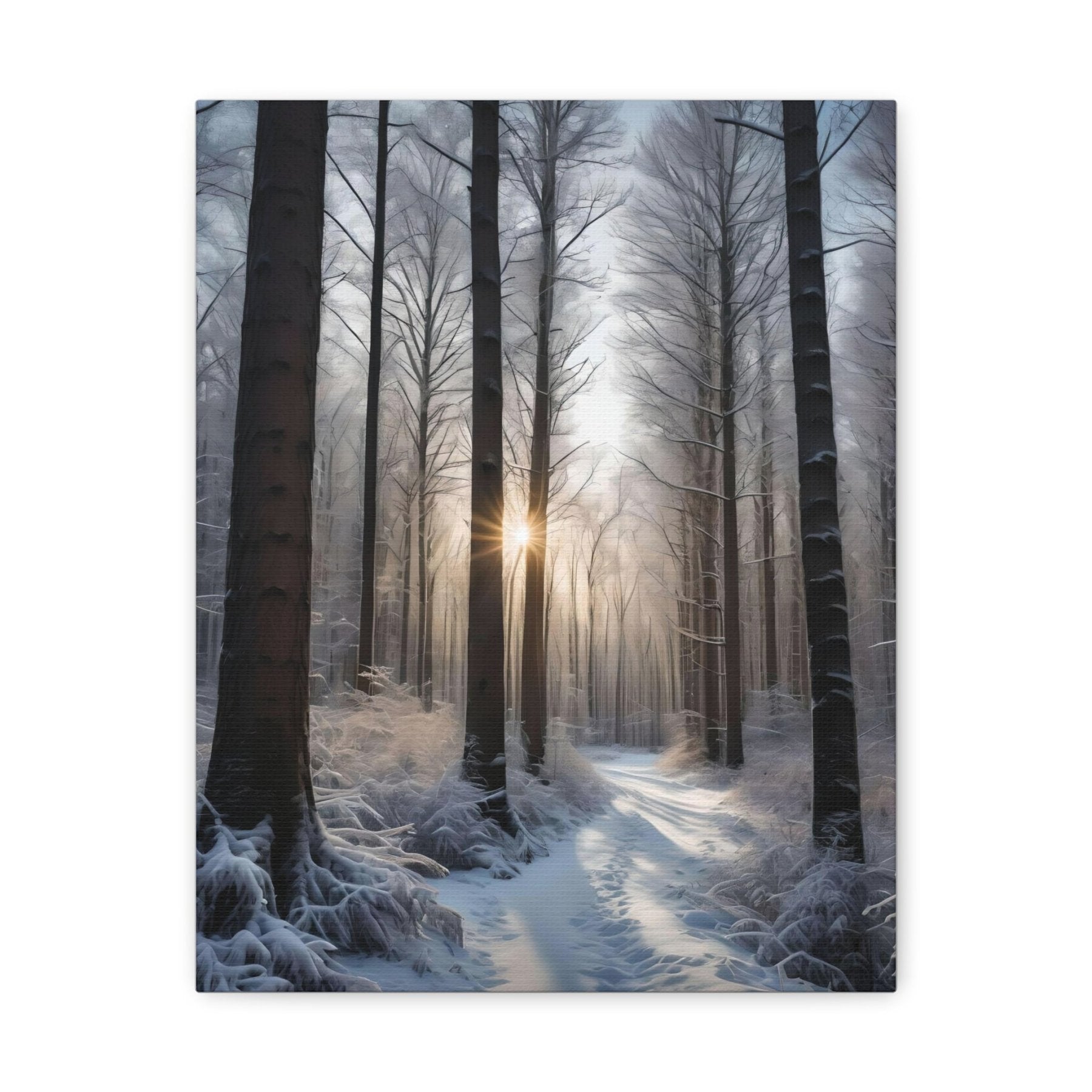 Winter Forest Landscape Canvas Print, Winter Wall Art, Winter Canvas, Winter Landscape Scene, Wall Art, Canvas Art, Winter Home Decor, Winter Forest Stream (7) - Janlyn's Crafts