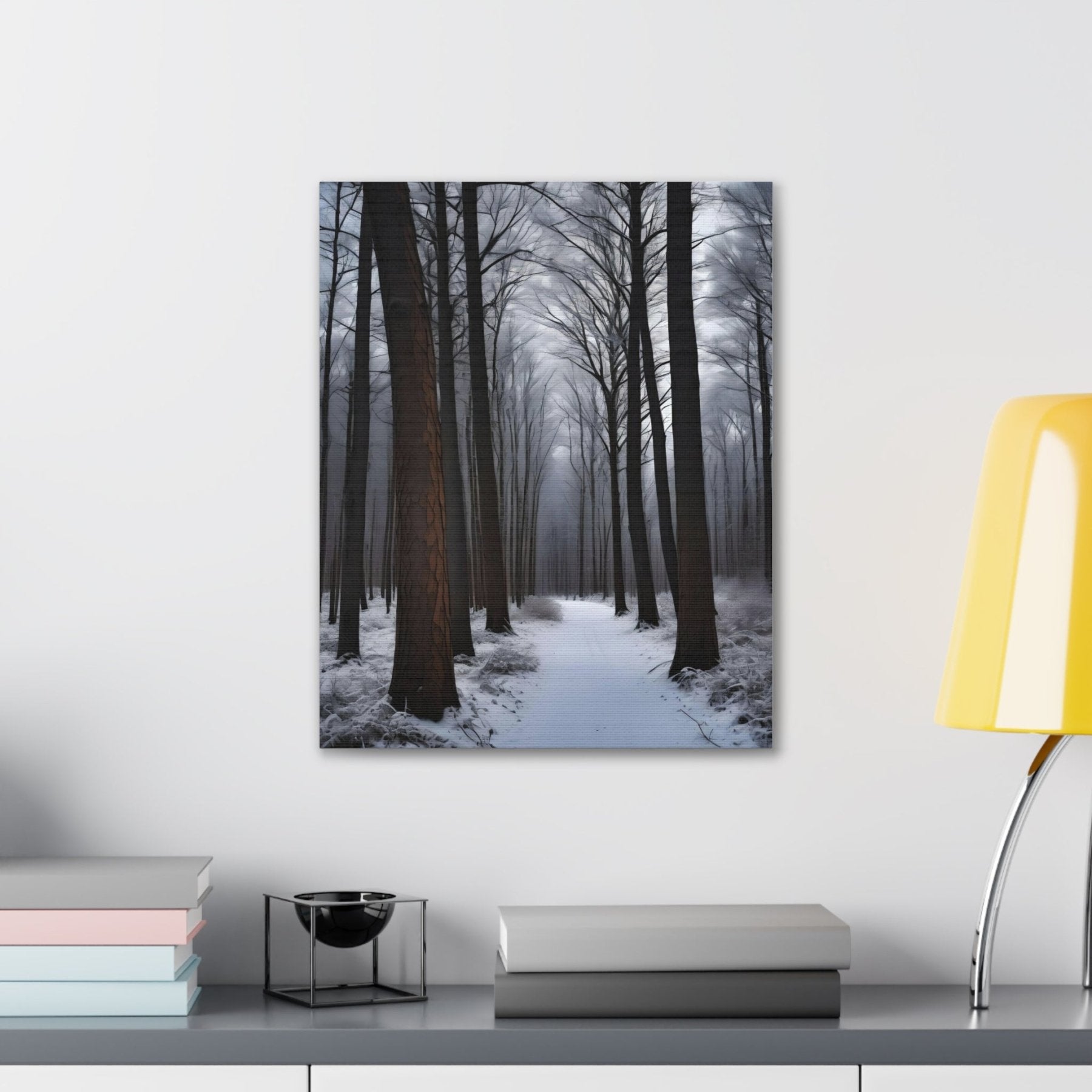 Winter Forest Landscape Canvas Print, Winter Wall Art, Winter Canvas, Winter Landscape Scene, Wall Art, Canvas Art, Winter Home Decor, Winter Forest Stream (8) - Janlyn's Crafts