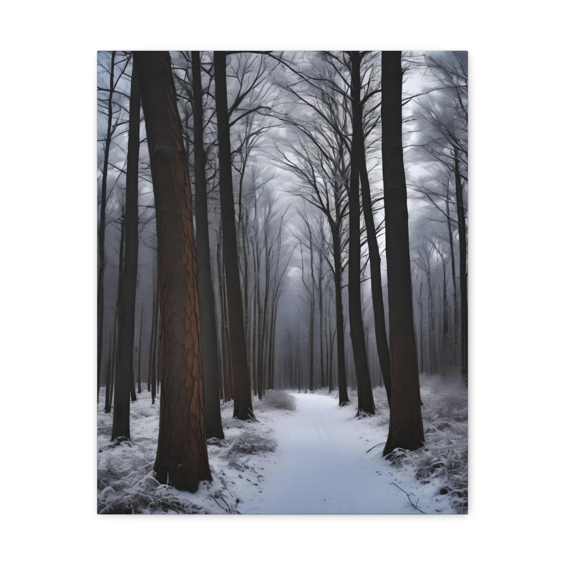 Winter Forest Landscape Canvas Print, Winter Wall Art, Winter Canvas, Winter Landscape Scene, Wall Art, Canvas Art, Winter Home Decor, Winter Forest Stream (8) - Janlyn's Crafts