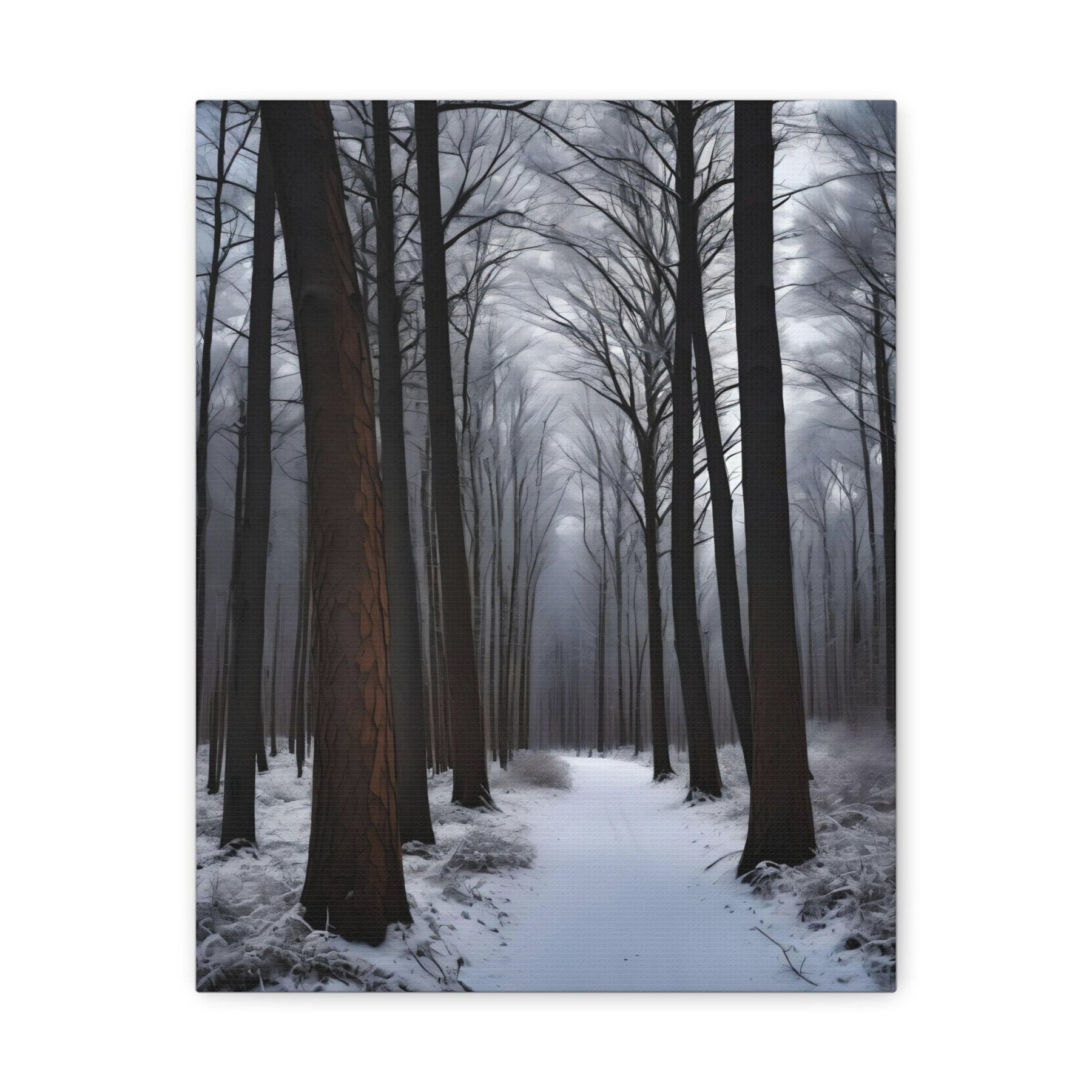 Winter Forest Landscape Canvas Print, Winter Wall Art, Winter Canvas, Winter Landscape Scene, Wall Art, Canvas Art, Winter Home Decor, Winter Forest Stream (8) - Janlyn's Crafts