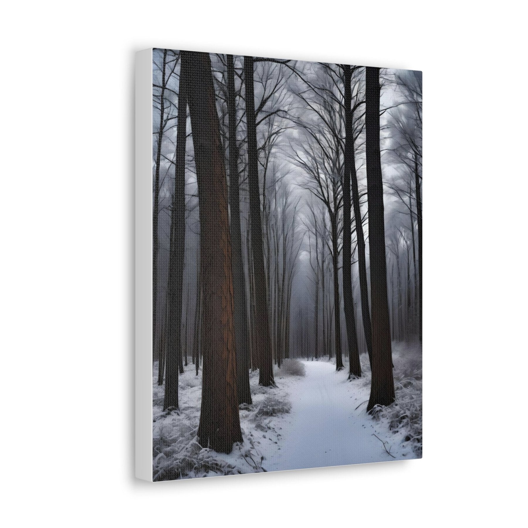 Winter Forest Landscape Canvas Print, Winter Wall Art, Winter Canvas, Winter Landscape Scene, Wall Art, Canvas Art, Winter Home Decor, Winter Forest Stream (8) - Janlyn's Crafts