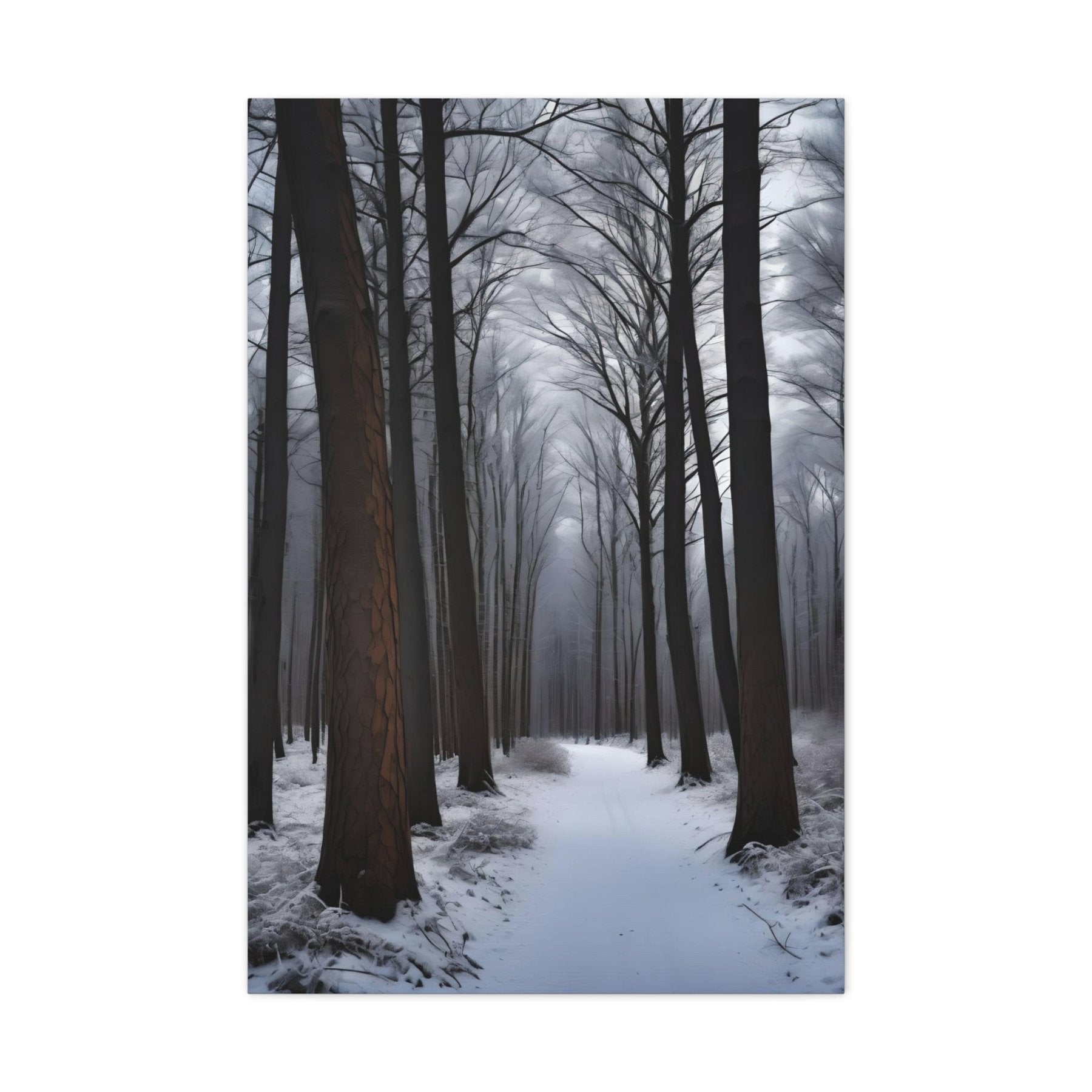 Winter Forest Landscape Canvas Print, Winter Wall Art, Winter Canvas, Winter Landscape Scene, Wall Art, Canvas Art, Winter Home Decor, Winter Forest Stream (8) - Janlyn's Crafts