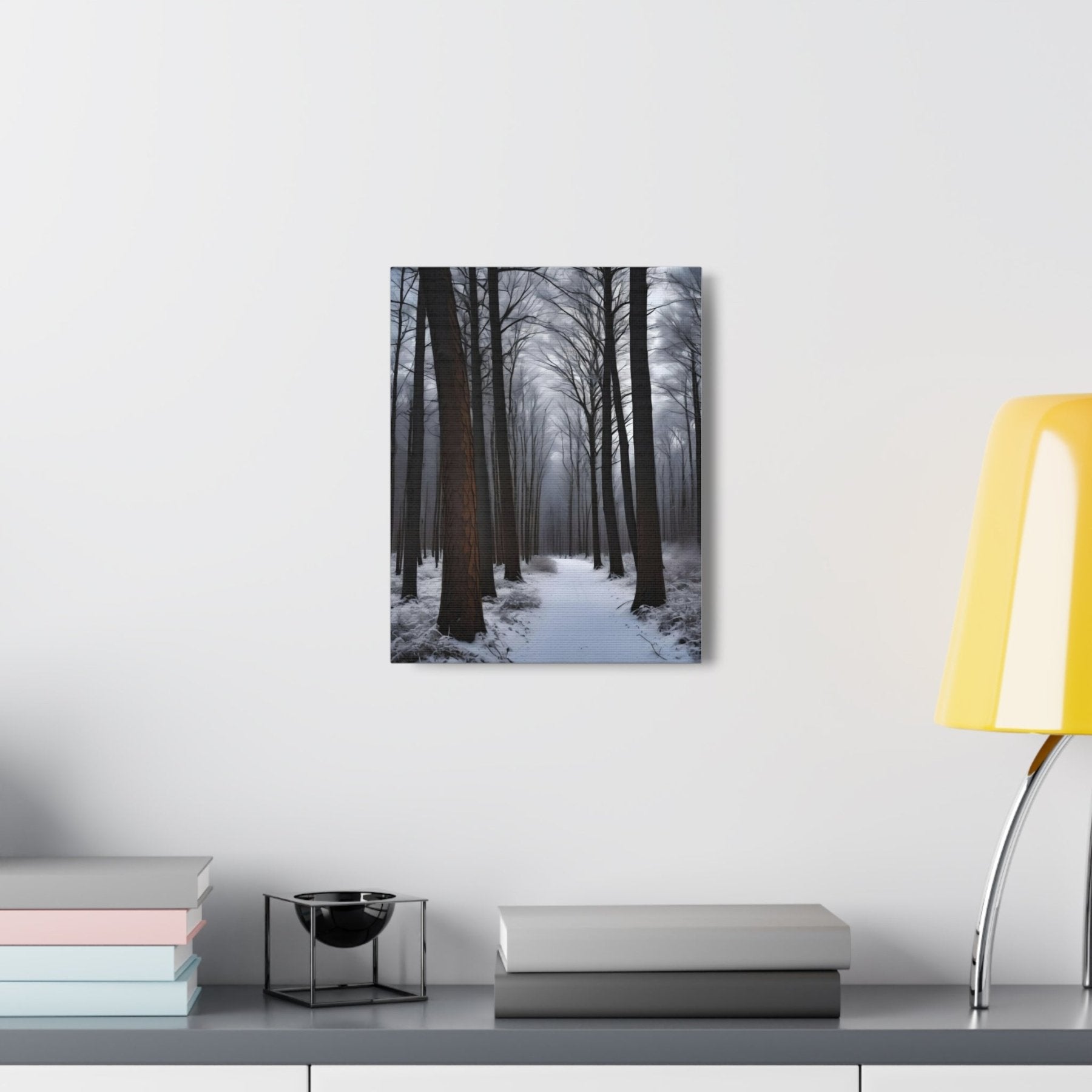 Winter Forest Landscape Canvas Print, Winter Wall Art, Winter Canvas, Winter Landscape Scene, Wall Art, Canvas Art, Winter Home Decor, Winter Forest Stream (8) - Janlyn's Crafts