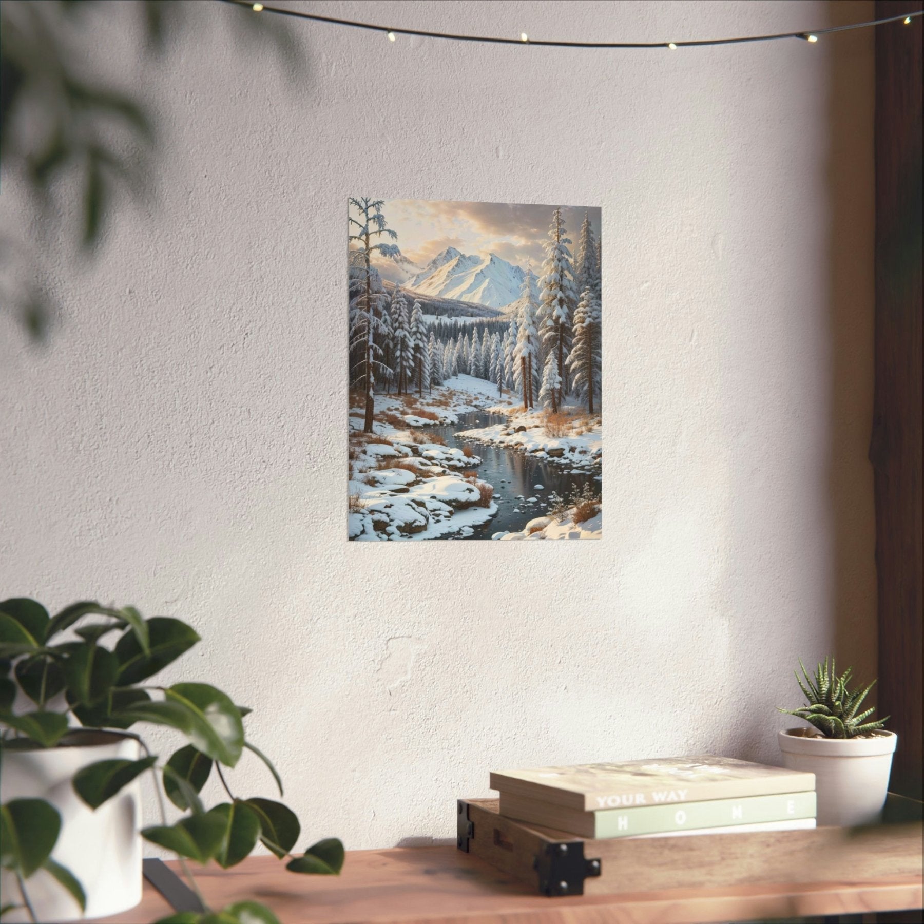 Winter Forest Landscape Poster Print, Winter Wall Art, Winter Poster, Winter Landscape Scene, Wall Art, Poster Art, Rolled Poster, Winter Home Decor, Winter Forest Stream (4) - Janlyn's Crafts