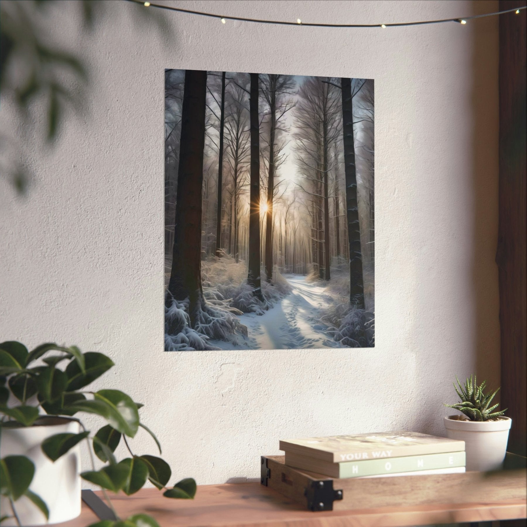 Winter Forest Landscape Poster Print, Winter Wall Art, Winter Poster, Winter Landscape Scene, Wall Art, Poster Art, Rolled Poster, Winter Home Decor, Winter Forest Stream (7) - Janlyn's Crafts