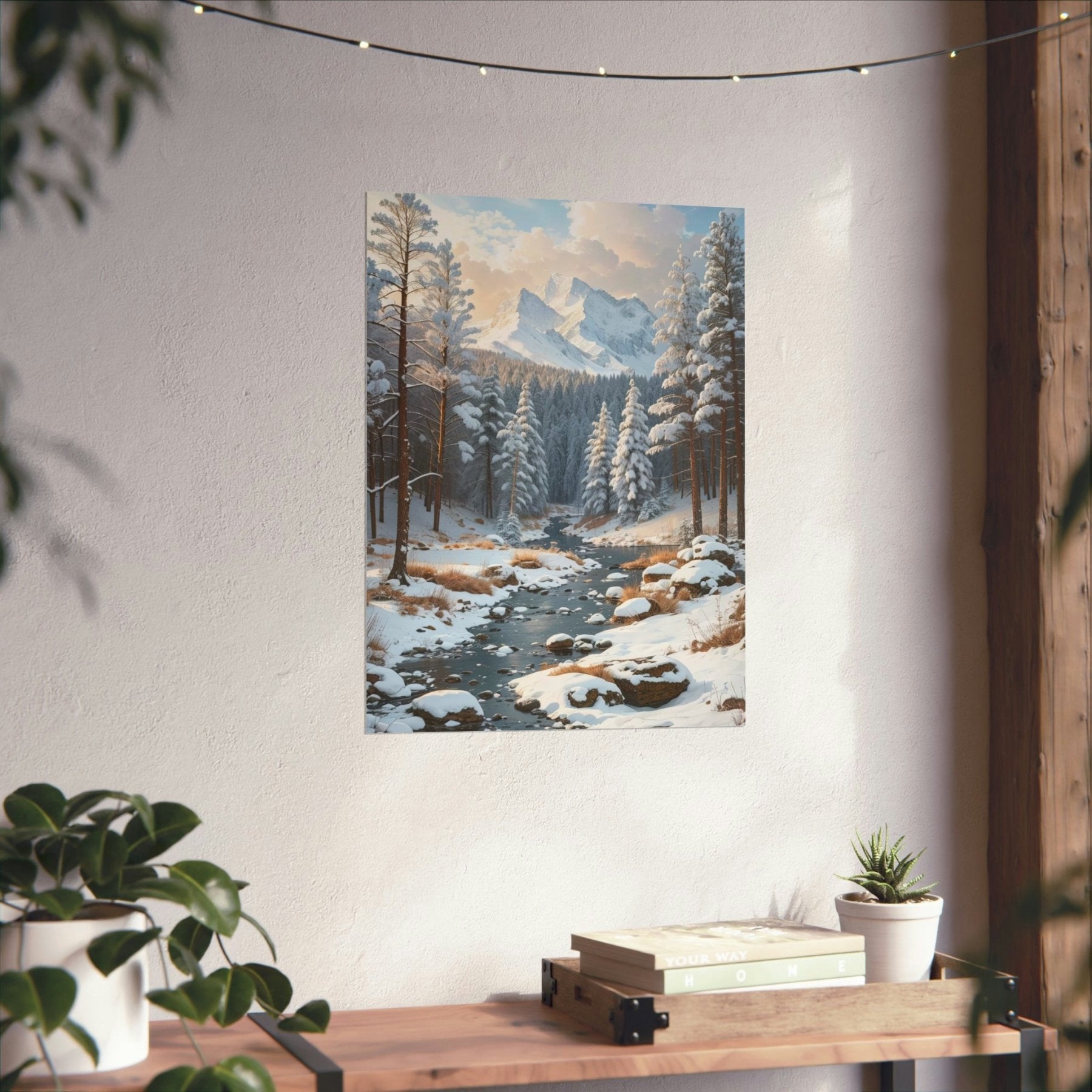 Winter Forest Landscape Poster Print, Winter Wall Art, Winter Poster, Winter Landscape Scene, Wall Art, Poster Art, Rolled Poster, Winter Home Decor, Winter Forest Stream (3) - Janlyn's Crafts