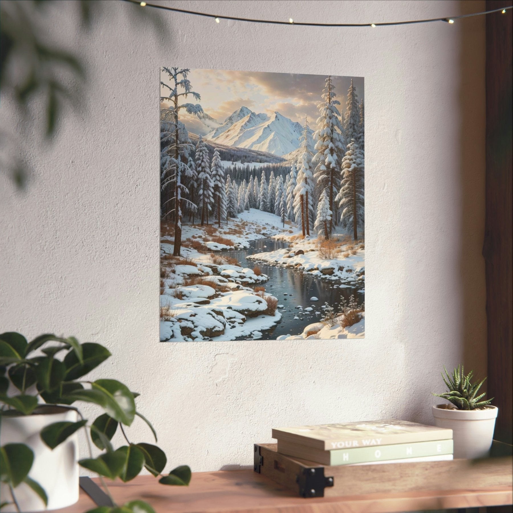 Winter Forest Landscape Poster Print, Winter Wall Art, Winter Poster, Winter Landscape Scene, Wall Art, Poster Art, Rolled Poster, Winter Home Decor, Winter Forest Stream (4) - Janlyn's Crafts