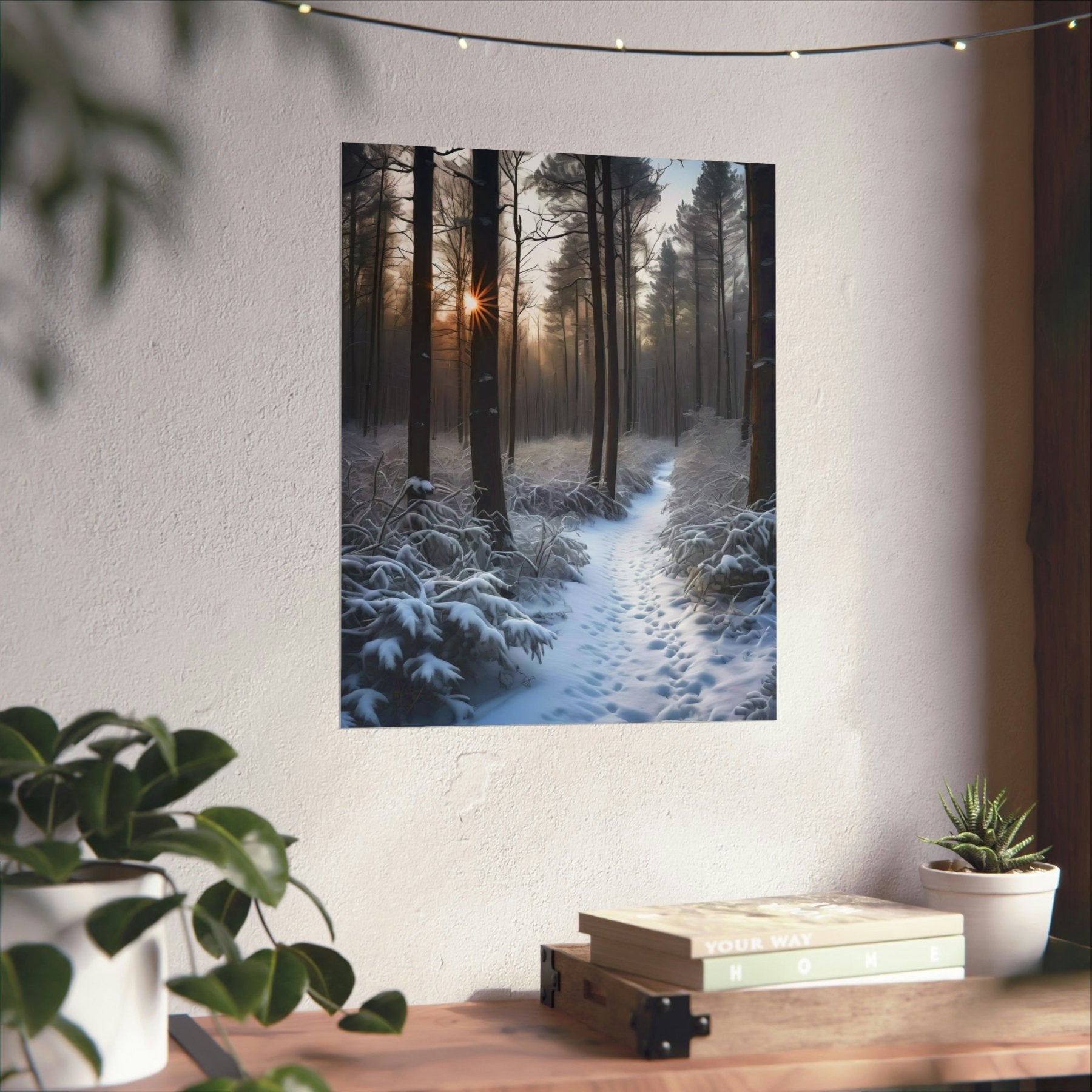 Winter Forest Landscape Poster Print, Winter Wall Art, Winter Poster, Winter Landscape Scene, Wall Art, Poster Art, Rolled Poster, Winter Home Decor, Winter Forest Stream (6) - Janlyn's Crafts