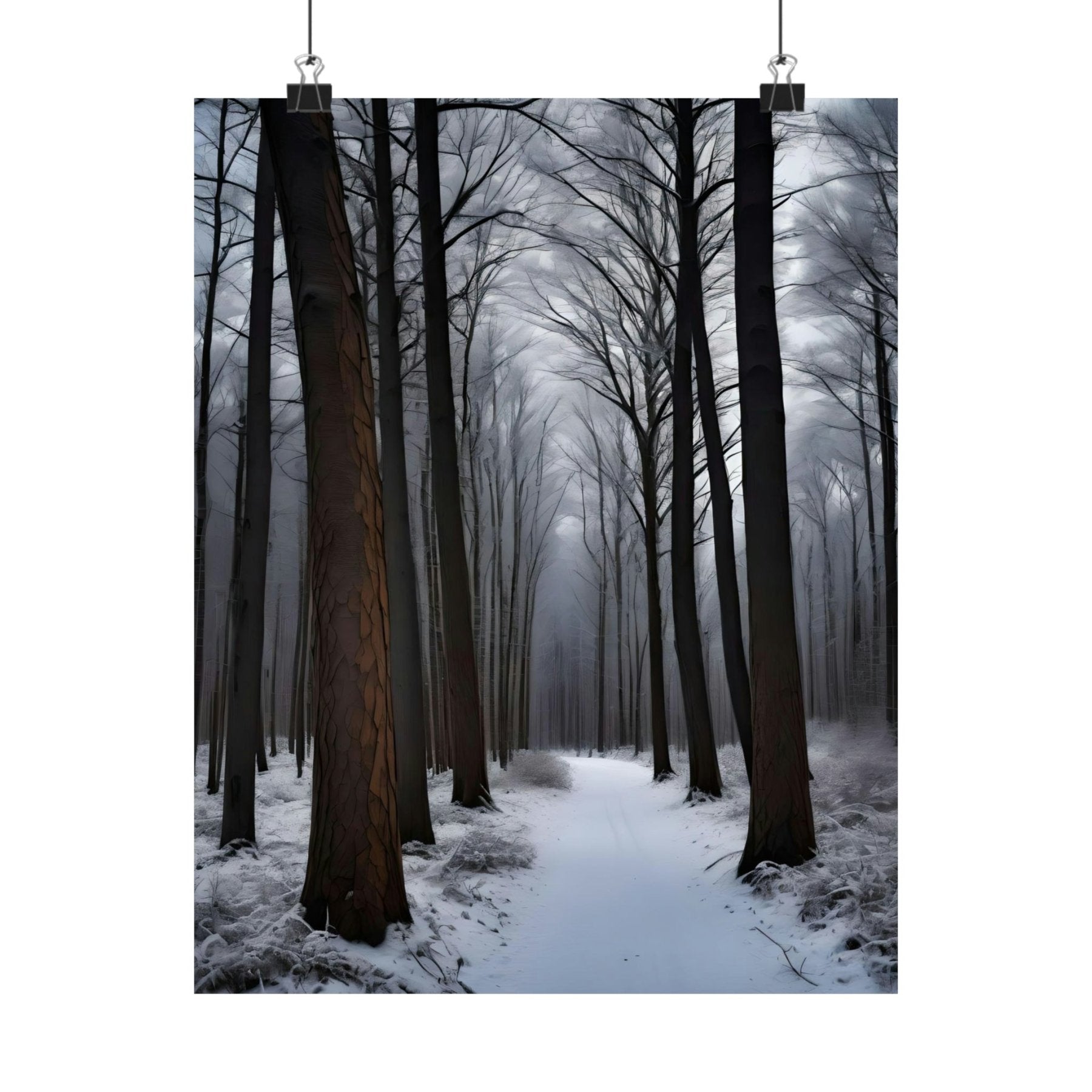 Winter Forest Landscape Poster Print, Winter Wall Art, Winter Poster, Winter Landscape Scene, Wall Art, Poster Art, Rolled Poster, Winter Home Decor, Winter Forest Stream (8) - Janlyn's Crafts