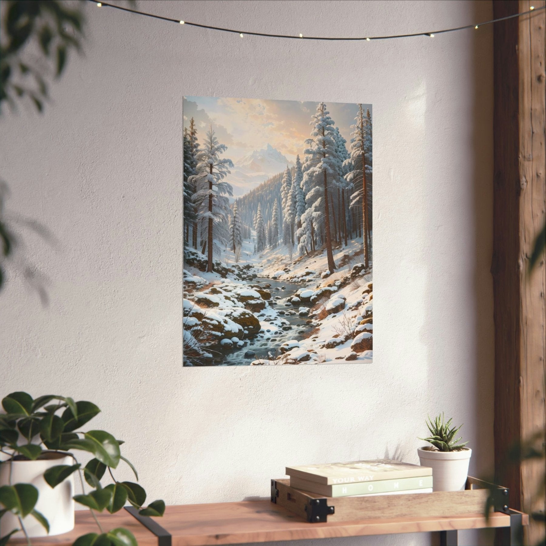 Winter Forest Landscape Poster Print, Winter Wall Art, Winter Poster, Winter Landscape Scene, Wall Art, Poster Art, Rolled Poster, Winter Home Decor, Winter Forest Stream (2) - Janlyn's Crafts