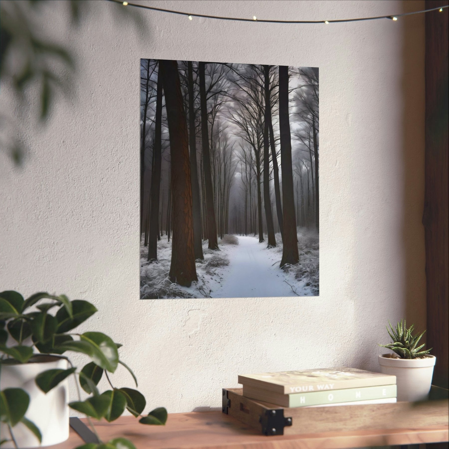 Winter Forest Landscape Poster Print, Winter Wall Art, Winter Poster, Winter Landscape Scene, Wall Art, Poster Art, Rolled Poster, Winter Home Decor, Winter Forest Stream (8) - Janlyn's Crafts