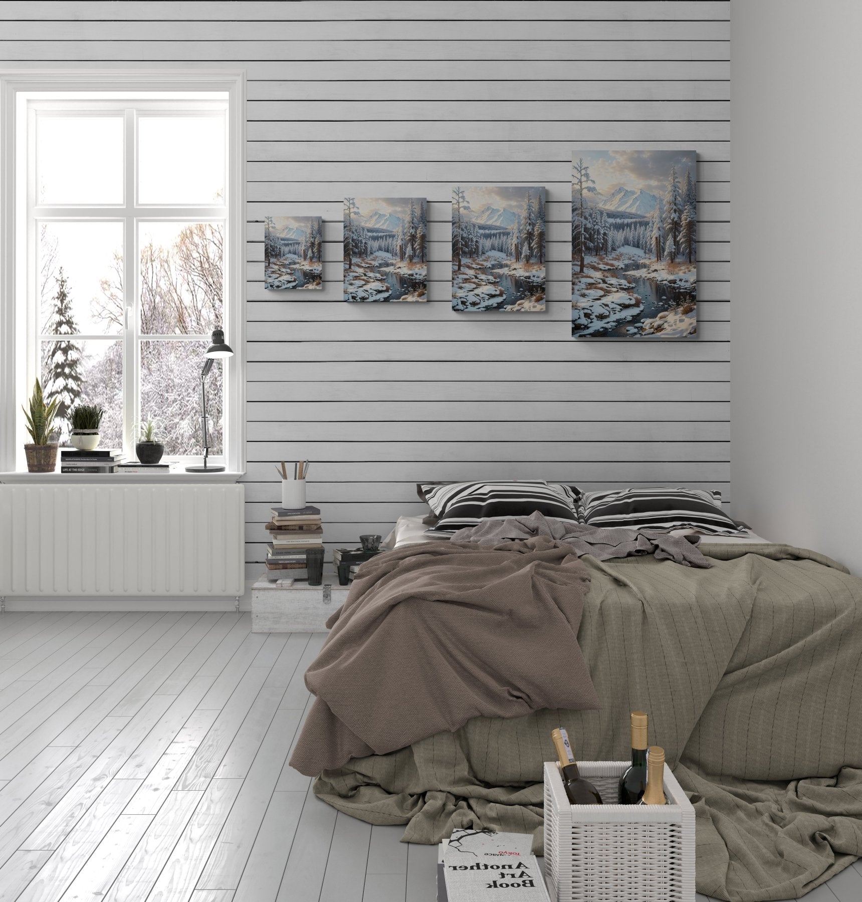 Winter Forest Landscape Poster Print, Winter Wall Art, Winter Poster, Winter Landscape Scene, Wall Art, Poster Art, Rolled Poster, Winter Home Decor, Winter Forest Stream (4) - Janlyn's Crafts