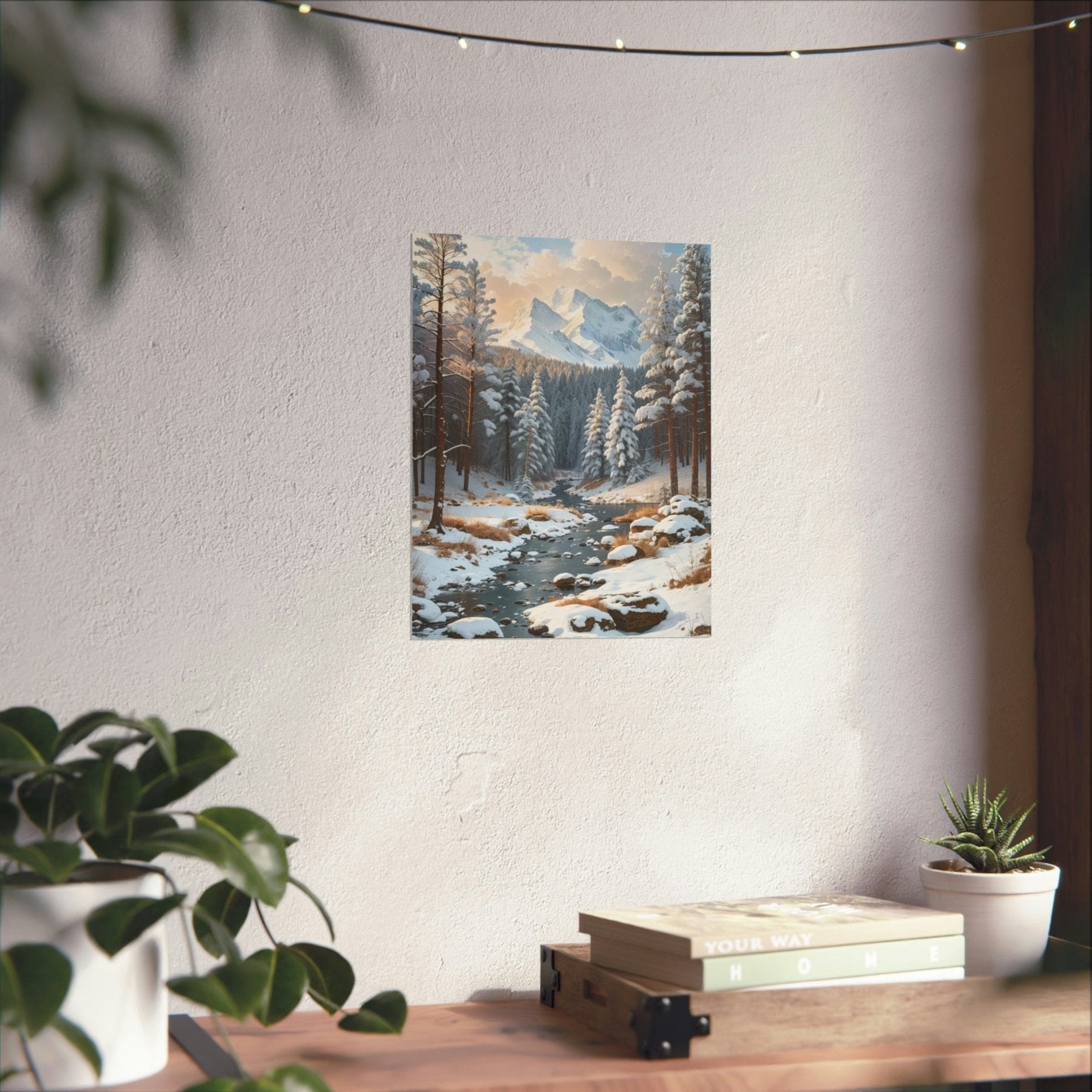 Winter Forest Landscape Poster Print, Winter Wall Art, Winter Poster, Winter Landscape Scene, Wall Art, Poster Art, Rolled Poster, Winter Home Decor, Winter Forest Stream (3) - Janlyn's Crafts