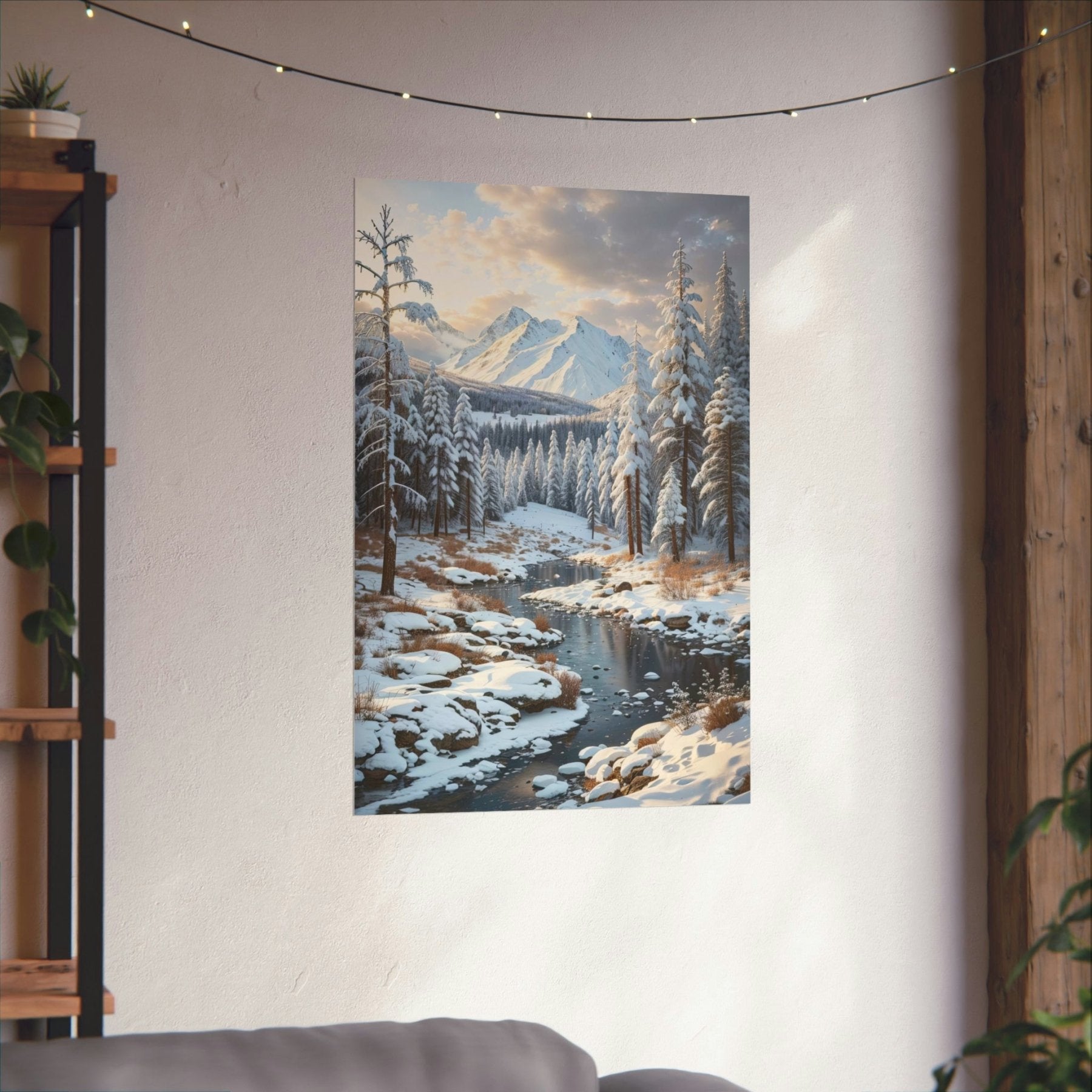 Winter Forest Landscape Poster Print, Winter Wall Art, Winter Poster, Winter Landscape Scene, Wall Art, Poster Art, Rolled Poster, Winter Home Decor, Winter Forest Stream (4) - Janlyn's Crafts