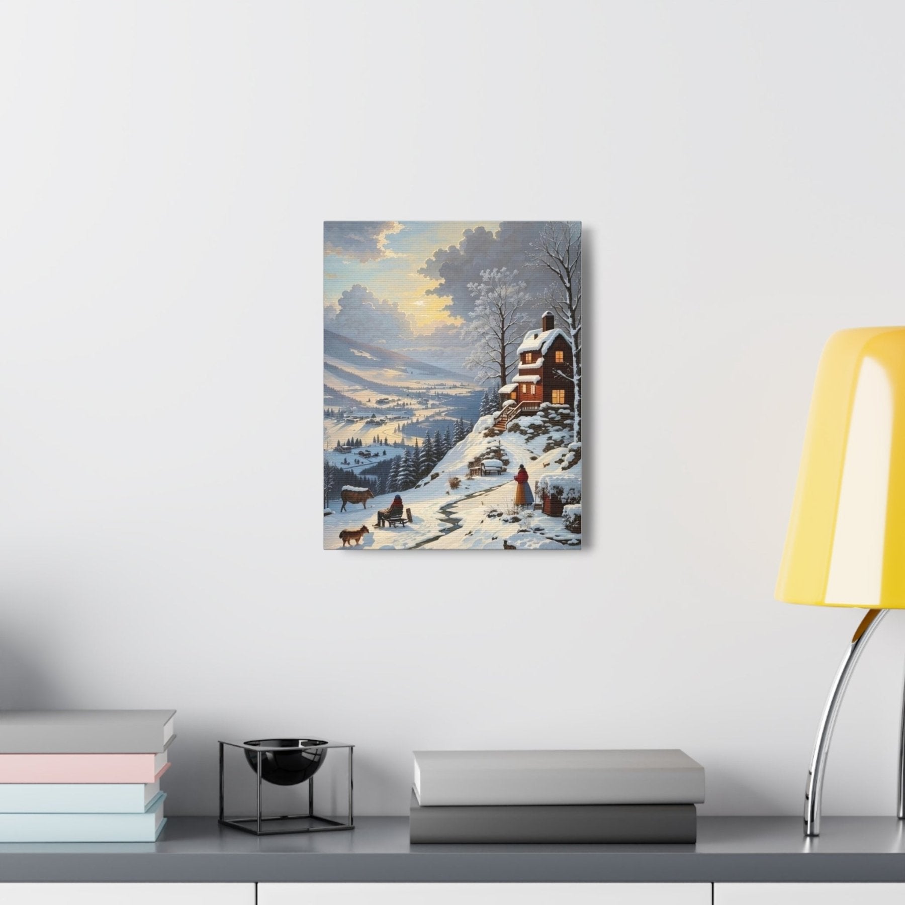 Winter Town Landscape Canvas Print, Winter Wall Art, Winter Canvas, Winter Landscape Scene, Wall Art, Canvas Art, Winter Home Decor, Winter Mountain Town (4) - Janlyn's Crafts