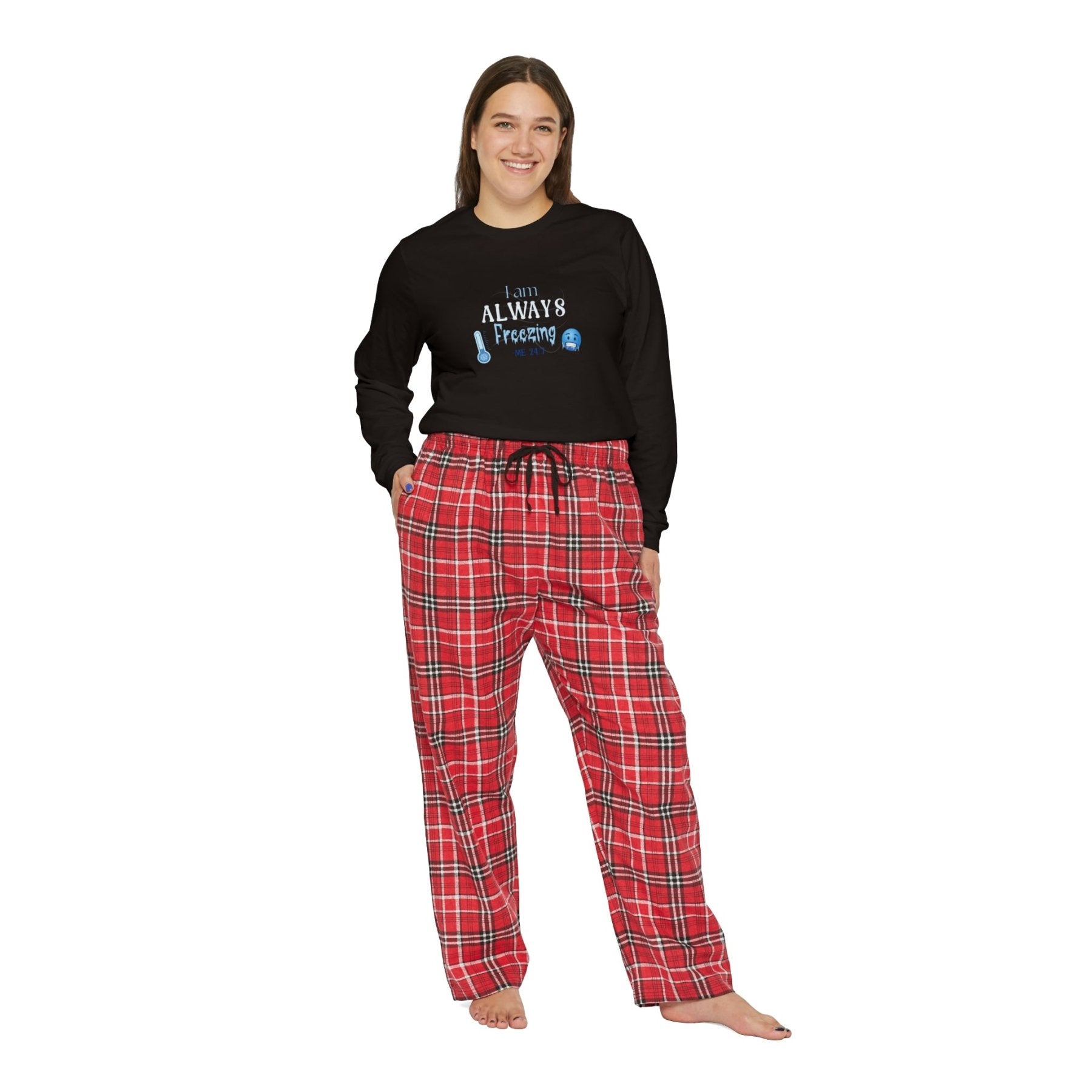 Women's Long Sleeve Pajama Set, I'm Always Freezing, Cold, All Year Round Pajamas, PJs, Cold Lover - Janlyn's Crafts