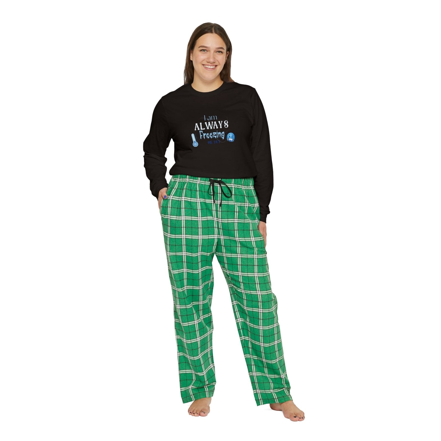 Women's Long Sleeve Pajama Set, I'm Always Freezing, Cold, All Year Round Pajamas, PJs, Cold Lover - Janlyn's Crafts