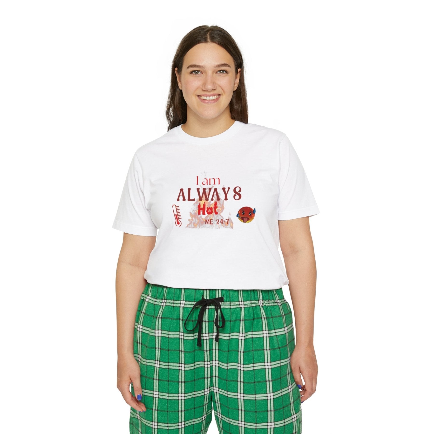 Women's Short Sleeve Pajama Set, I am Always Hot, Hot, All Year Round Pajamas, PJs, Hot Lover - Janlyn's Crafts