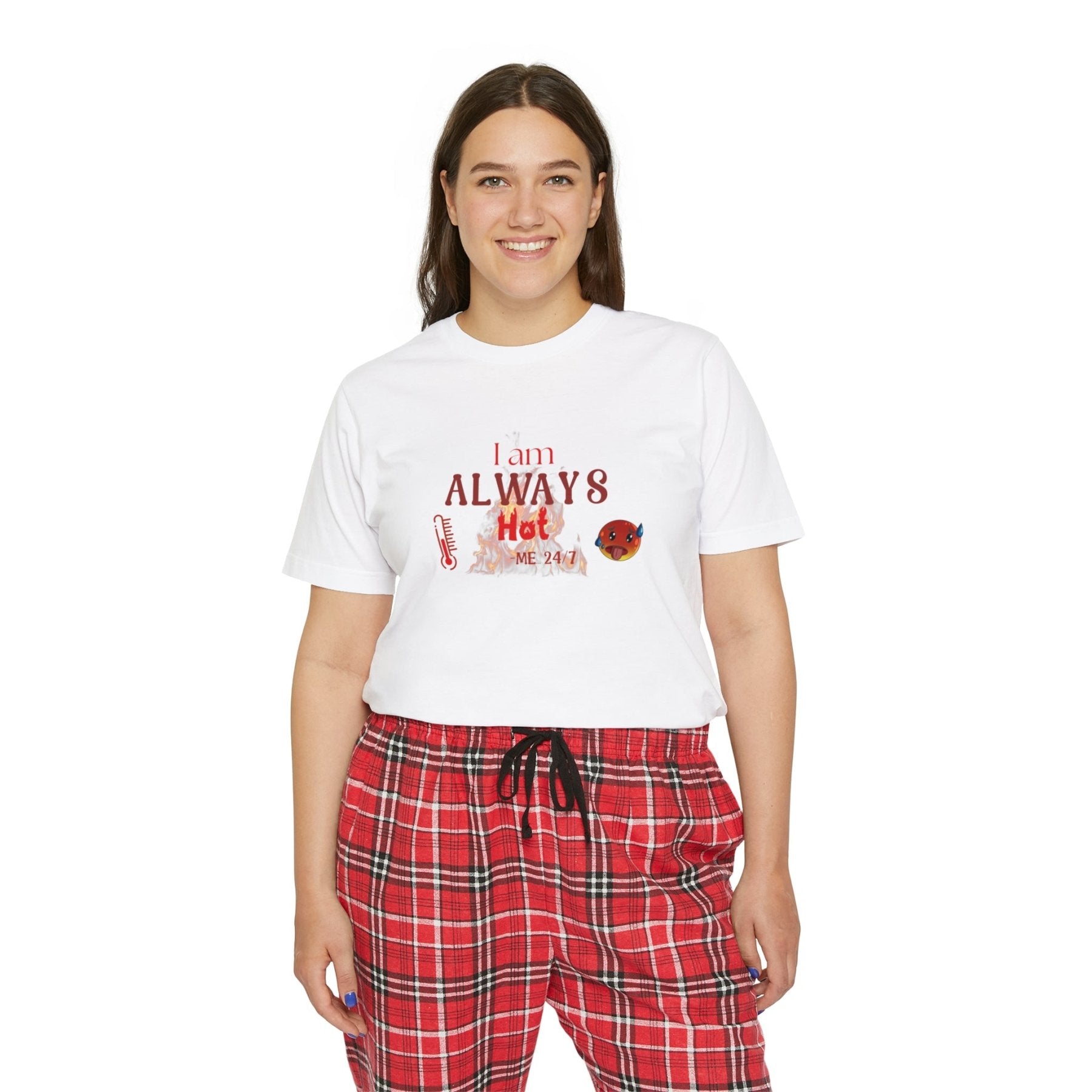 Women's Short Sleeve Pajama Set, I am Always Hot, Hot, All Year Round Pajamas, PJs, Hot Lover - Janlyn's Crafts