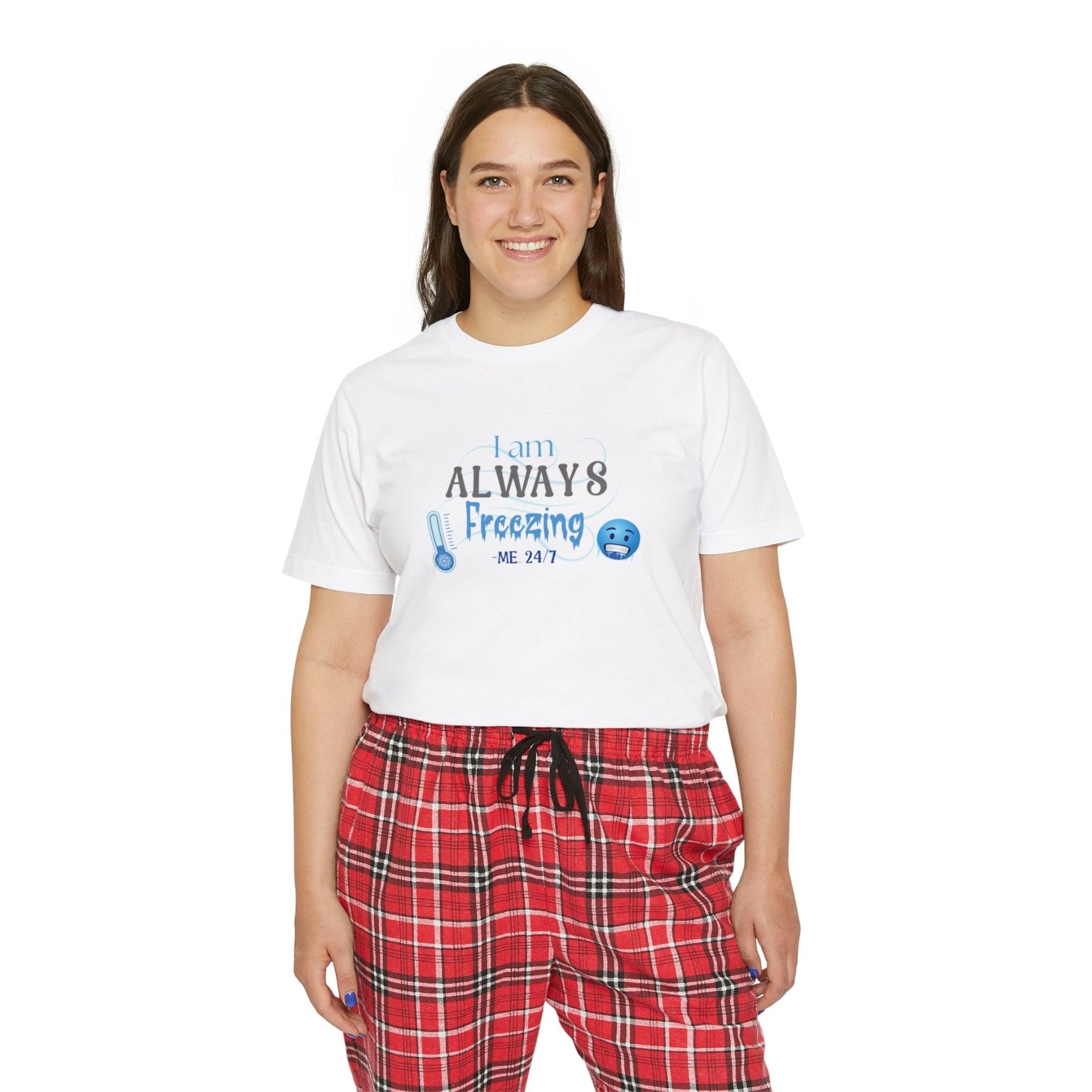 Women's Short Sleeve Pajama Set, I'm Always Freezing, Cold, All Year Round Pajamas, PJs, Cold Lover - Janlyn's Crafts