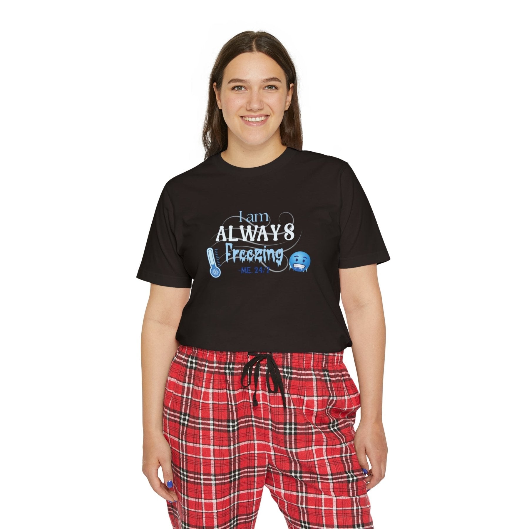 Women's Short Sleeve Pajama Set, I'm Always Freezing, Cold, All Year Round Pajamas, PJs, Cold Lover - Janlyn's Crafts