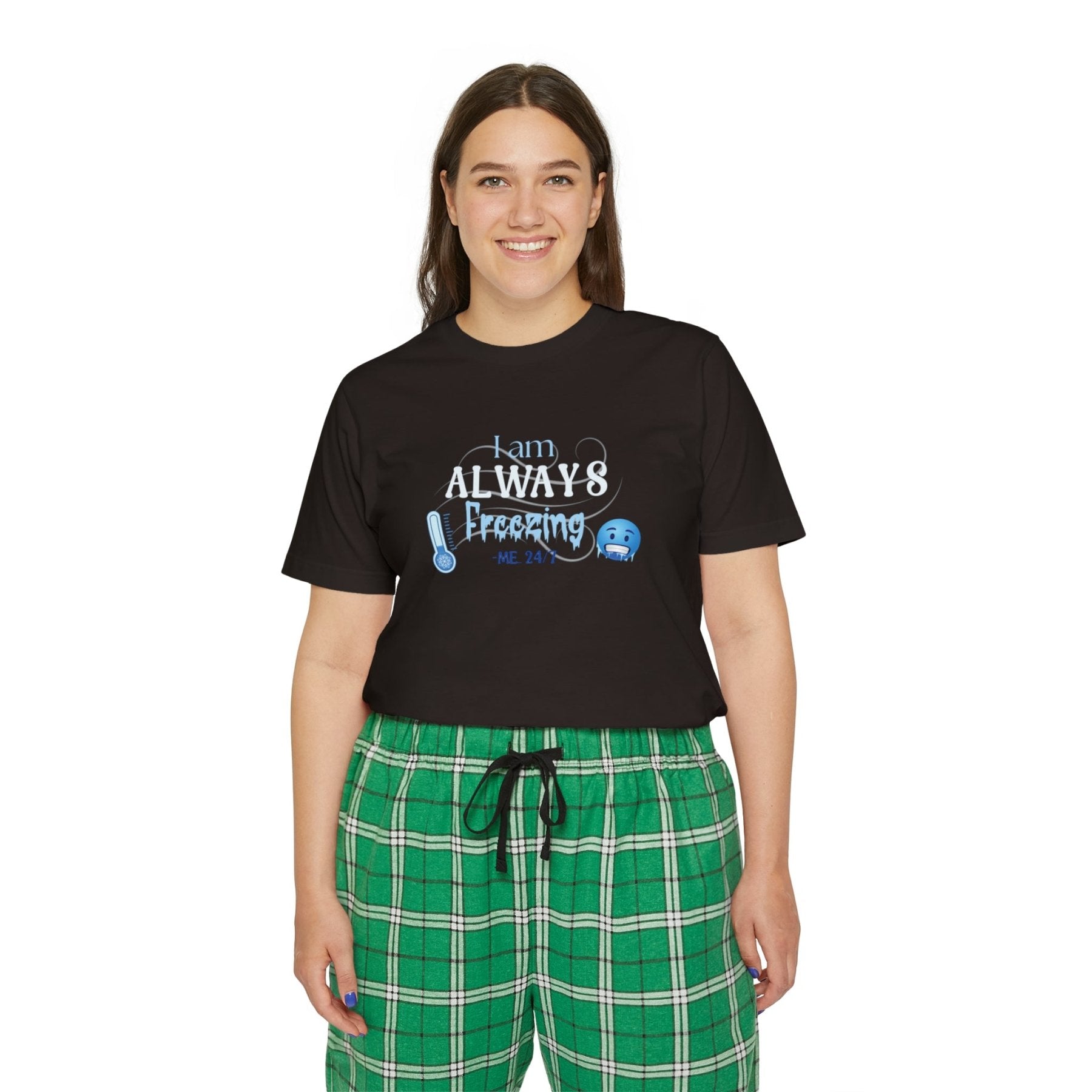 Women's Short Sleeve Pajama Set, I'm Always Freezing, Cold, All Year Round Pajamas, PJs, Cold Lover - Janlyn's Crafts